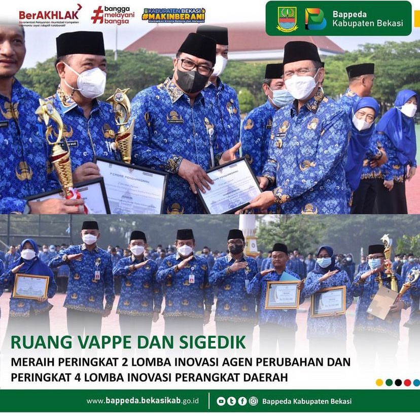 RUANG VAPPE DAN SIGEDIK
Meraih Peringkat 2 dalam Lomba Inovasi Agen Perubahan dan Peringkat 4 Lomba Inovasi Perangkat Daerah 