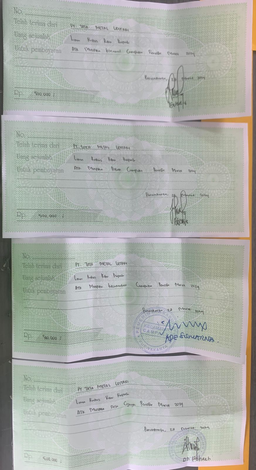 TML - Pemberian bantuan ATK kepada MUSFIKA Campaka  Periode Maret 2024