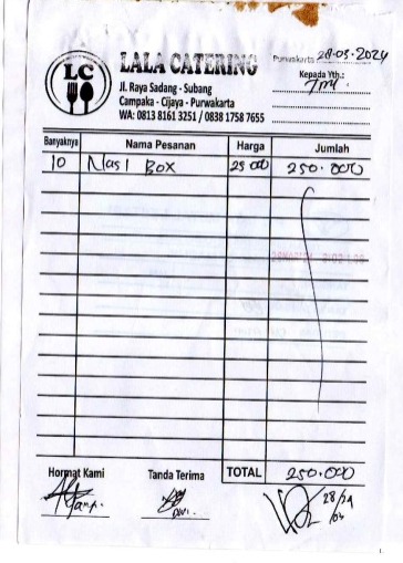 TML - Penyediaan nasi box dan takjil oleh warga untuk acara buka puasa bersama seluruh karyawan