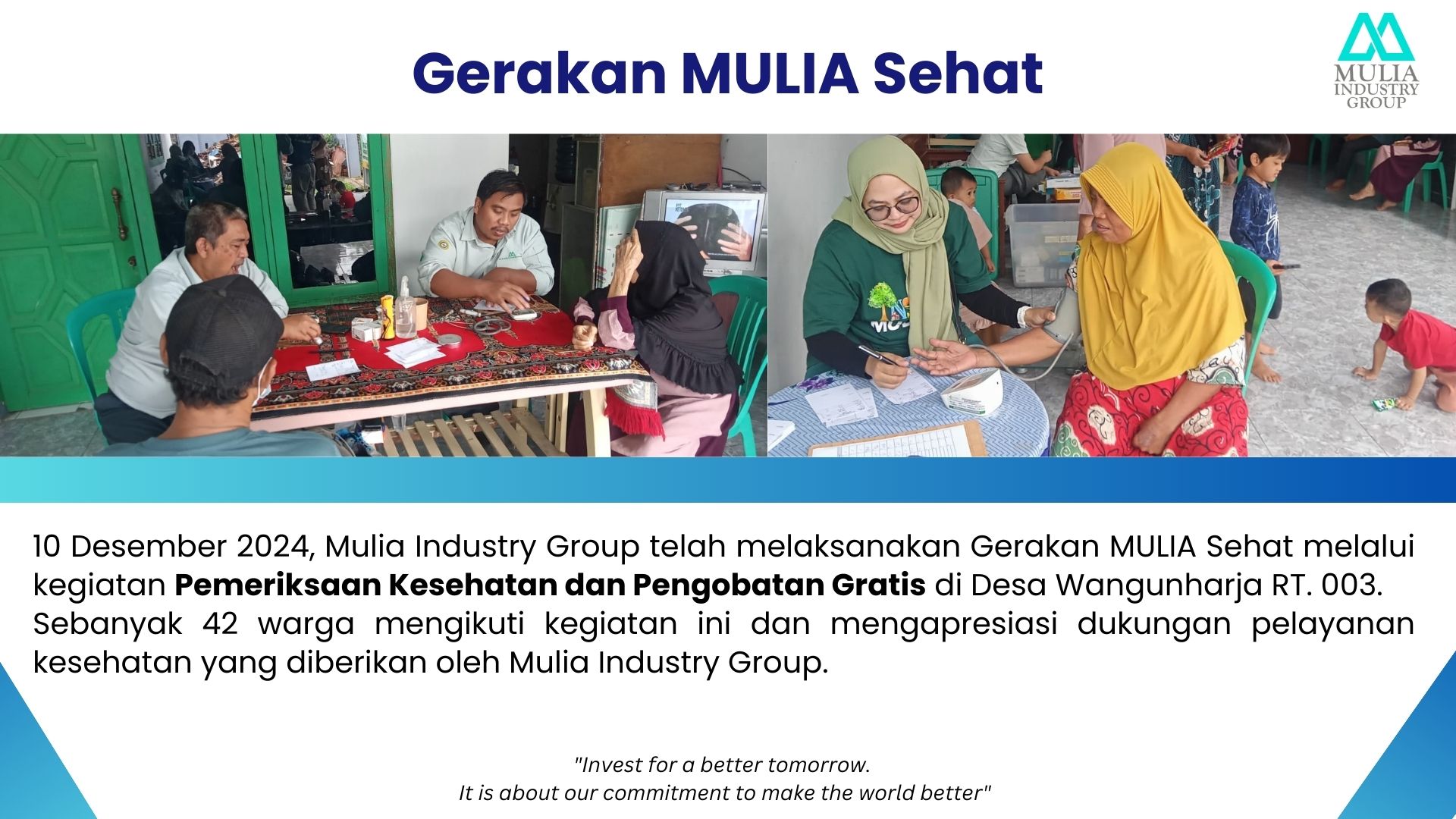 Gerakan MULIA Sehat: Pemeriksaan Kesehatan & Pengobatan Gratis