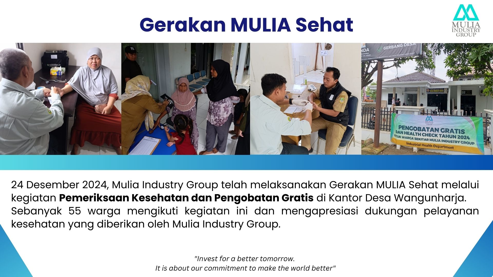 Gerakan MULIA Sehat: Pemeriksaan Kesehatan & Pengobatan Gratis