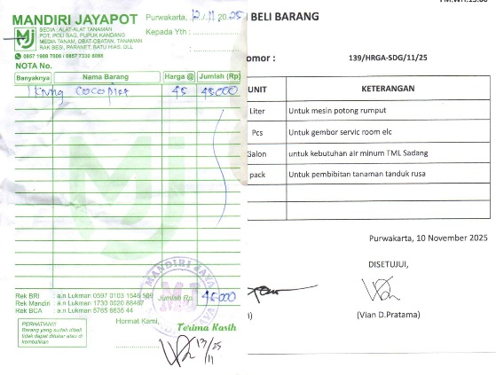 TML - Penyediaan tanaman untuk penghijauan pabrik oleh MANDIRI JAYA POT