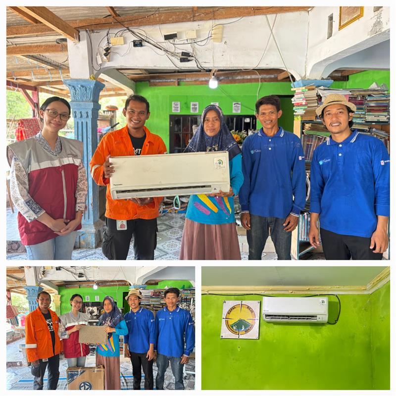 Bantuan 2 Unit Air Conditioner (AC) dan 1 Lot @ 50 Meter Karpet di Kampung Beting, Desa Pantai Bahagia