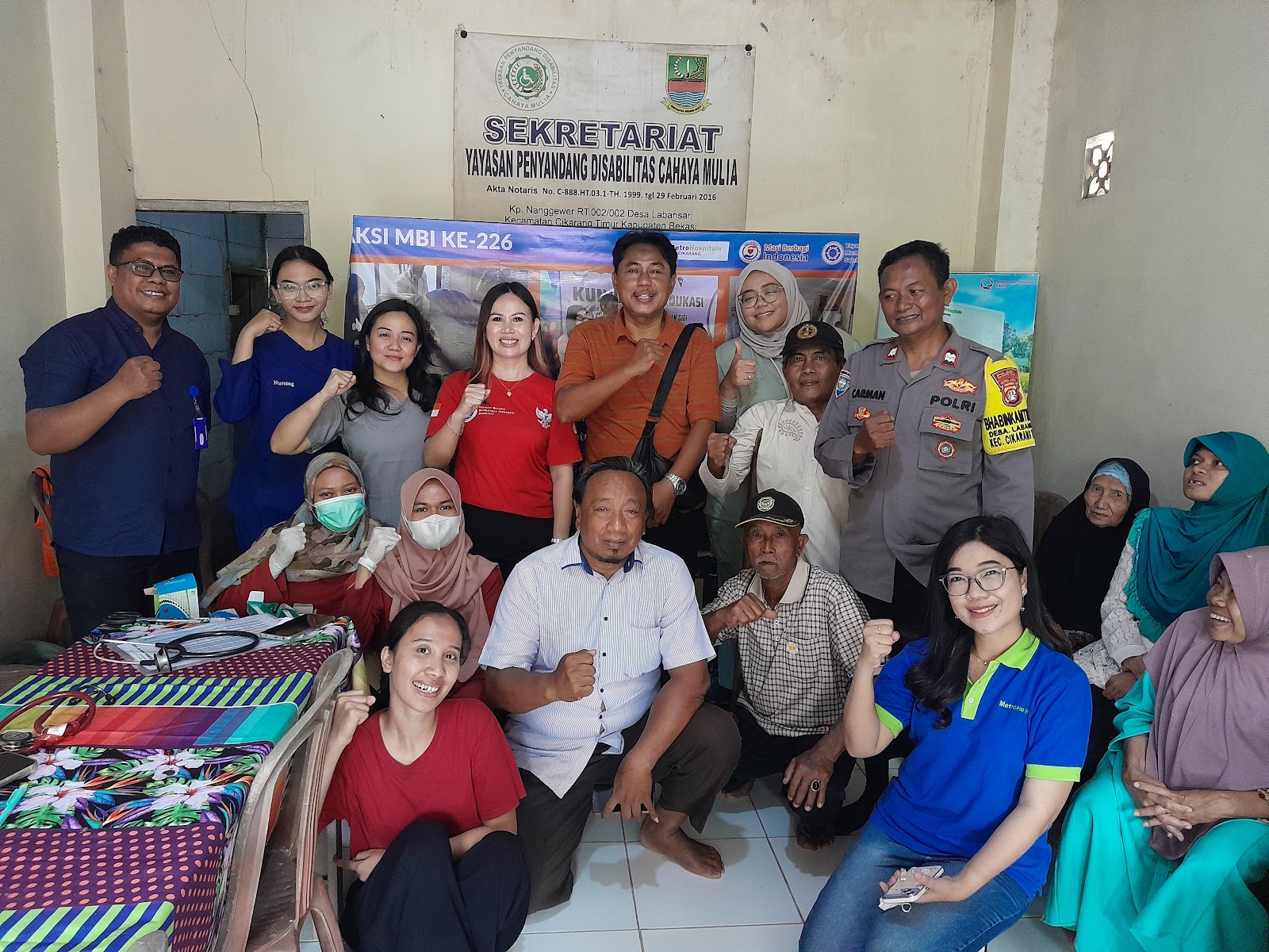 PENGOBATAN GRATIS DI DESA LABANSARI BERSAMA RS METRO OLEH YAYASAN BERSATU MEMBANGUN  INDONESIA SEJAHTERA