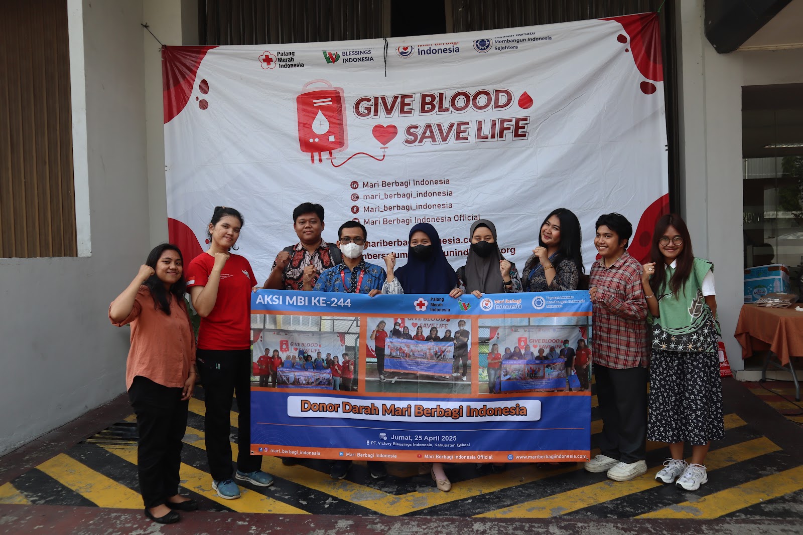 DONOR DARAH MARI BERBAGI INDONESIA DI PT.VICTORY BLESSINGS INDONESIA OLEH YAYASAN BERSATU  MEMBANGUN INDONESIA SEJAHTERA