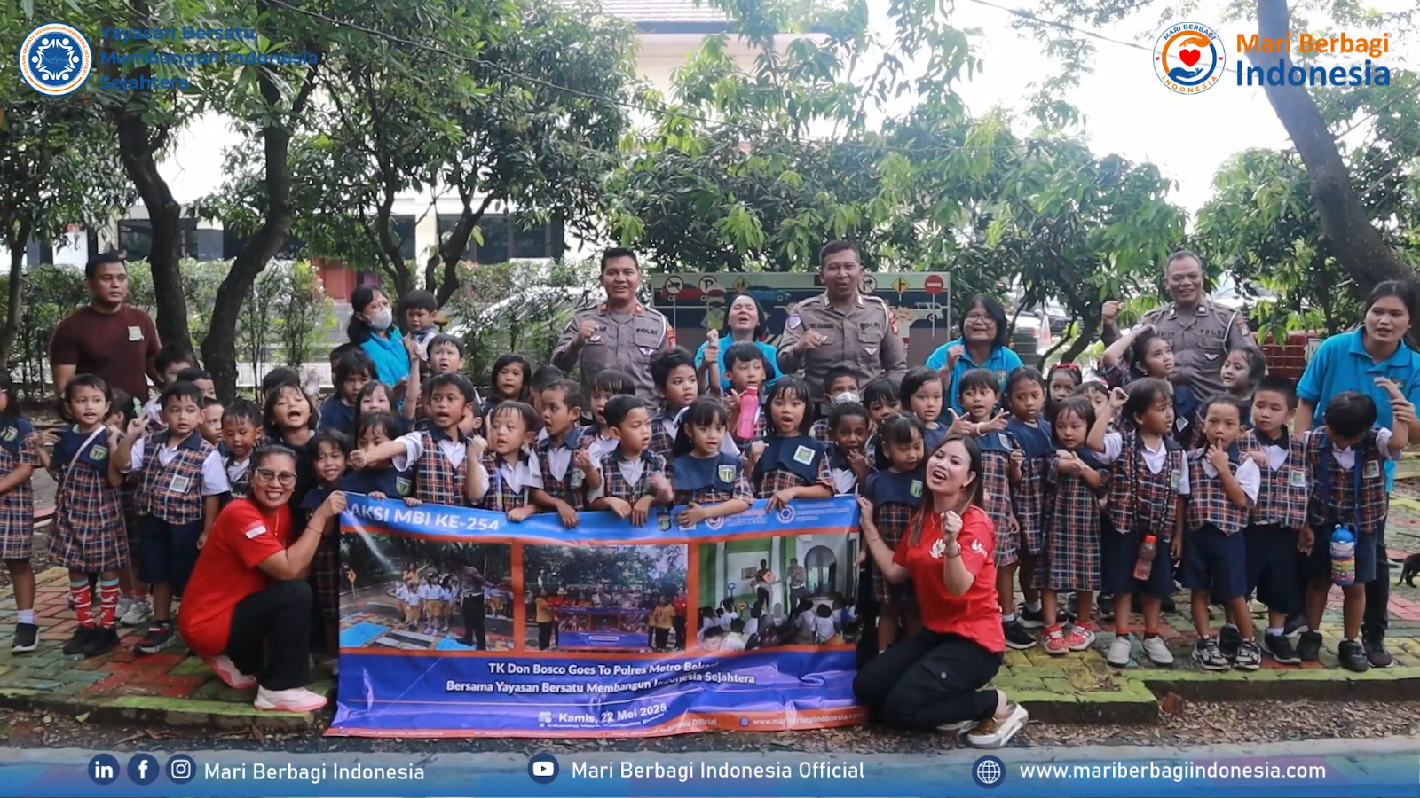 TK DONBOSCO GOES TO POLRES METRO BEKASI BERSAMA YAYASAN BERSATU MEMBANGUN  INDONESIA SEJAHTERA