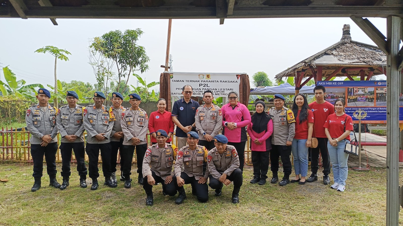 PENYERAHAN 100 AYAM TERNAK UNTUK KETAHANAN PANGAN DI BATALYON D PELOPOR OLEH YAYASAN  BERSATU MEMBANGUN INDONESIA SEJAHTERA