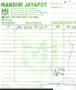 TML - Penyediaan tanaman untuk penghijauan pabrik oleh MANDIRI JAYAPOT