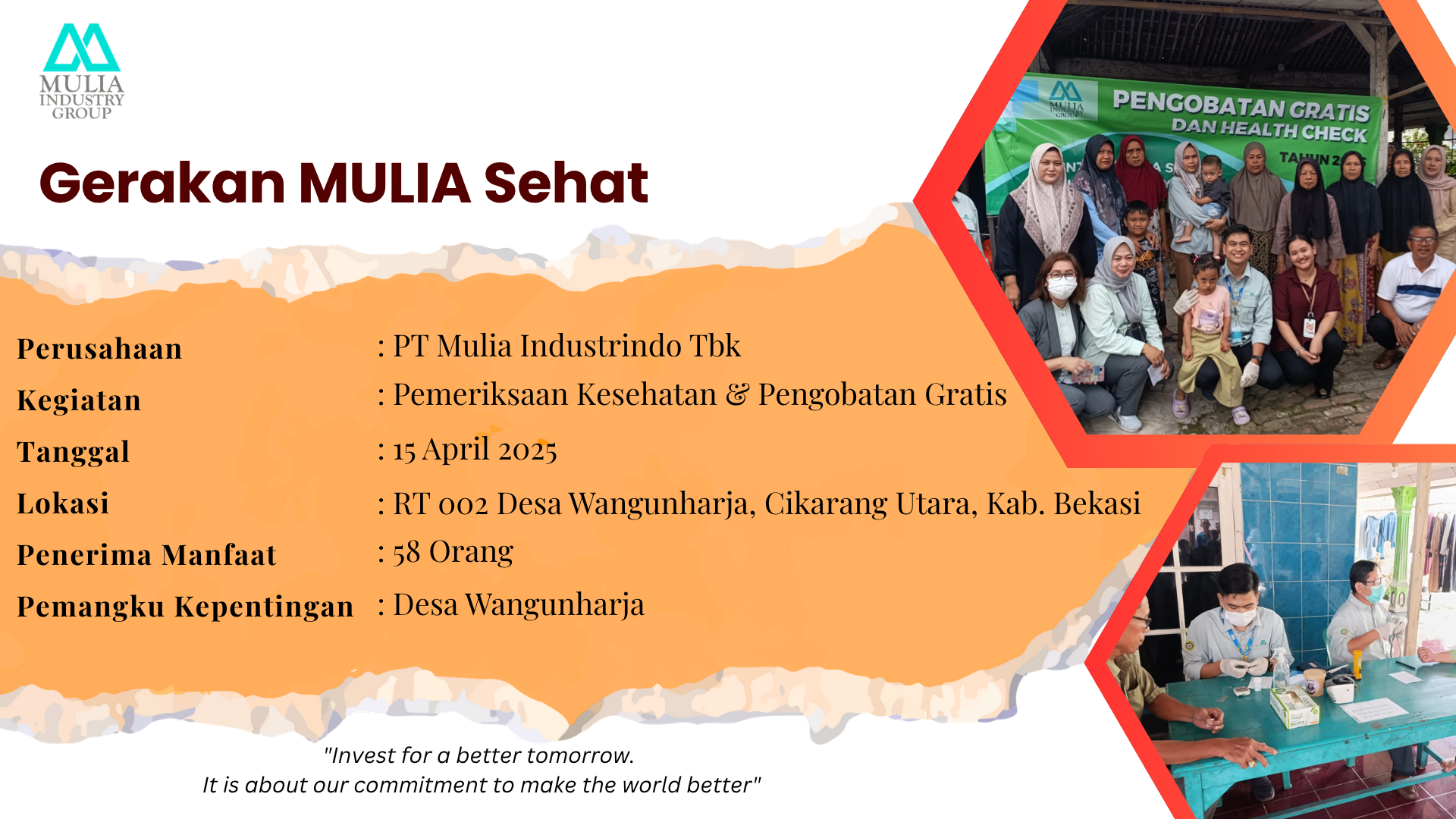 Gerakan Mulia Sehat: Pemeriksaan dan Pengobatan Gratis