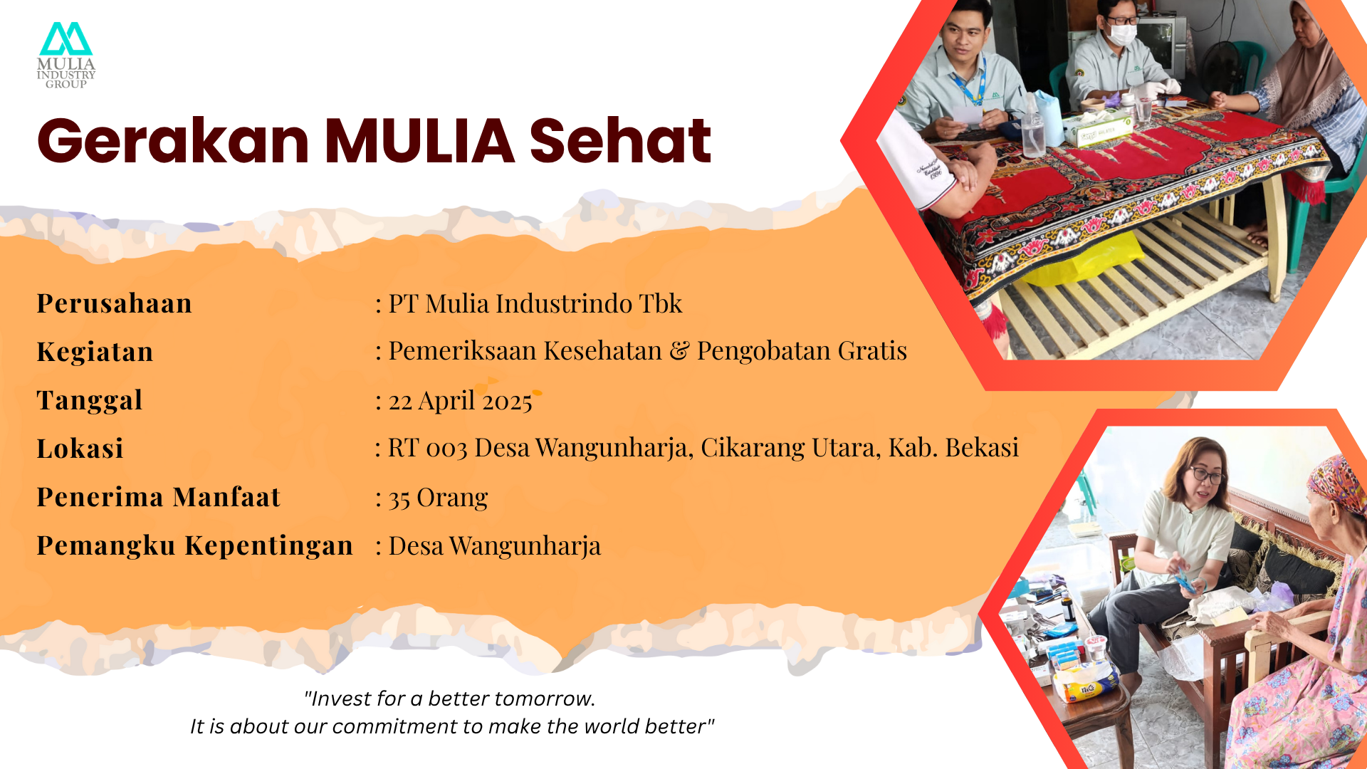 Gerakan Mulia Sehat: Pemeriksaan dan Pengobatan Gratis