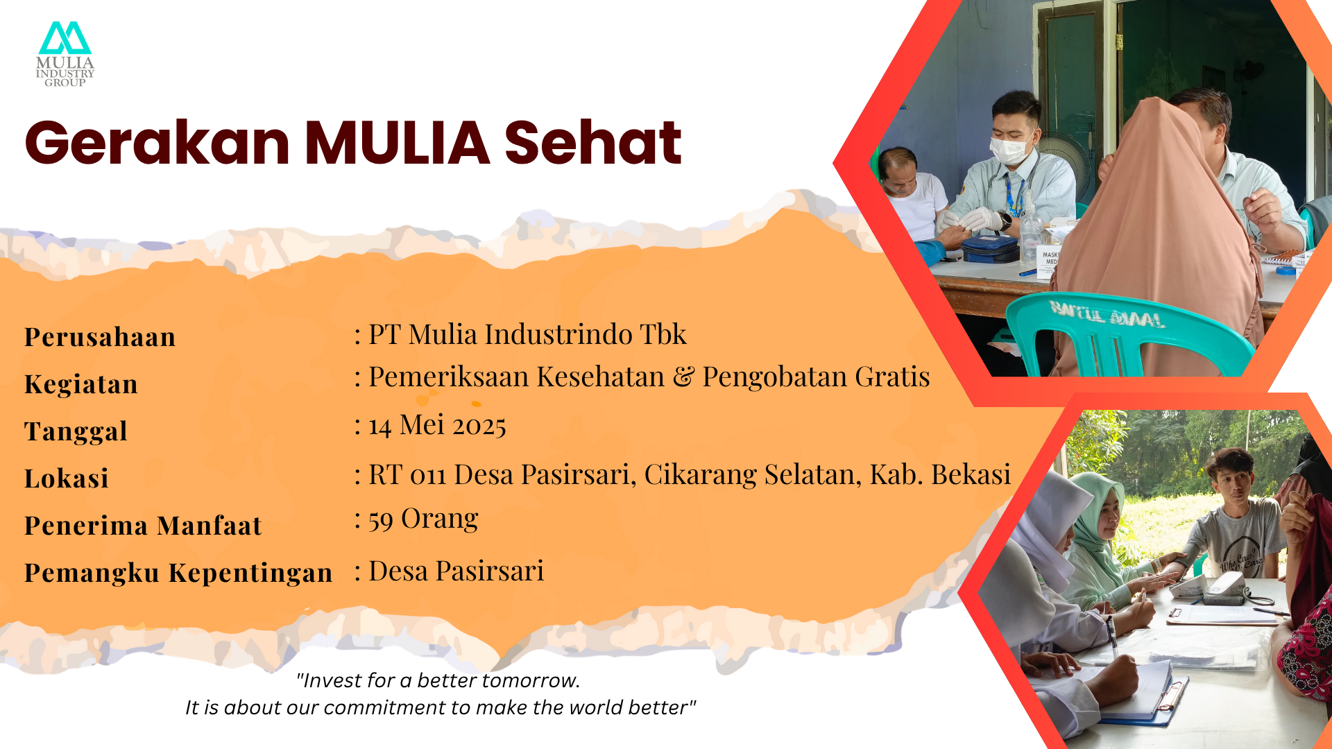 Gerakan Mulia Sehat: Pemerksaan Kesehatan & Pengobatan Gratis