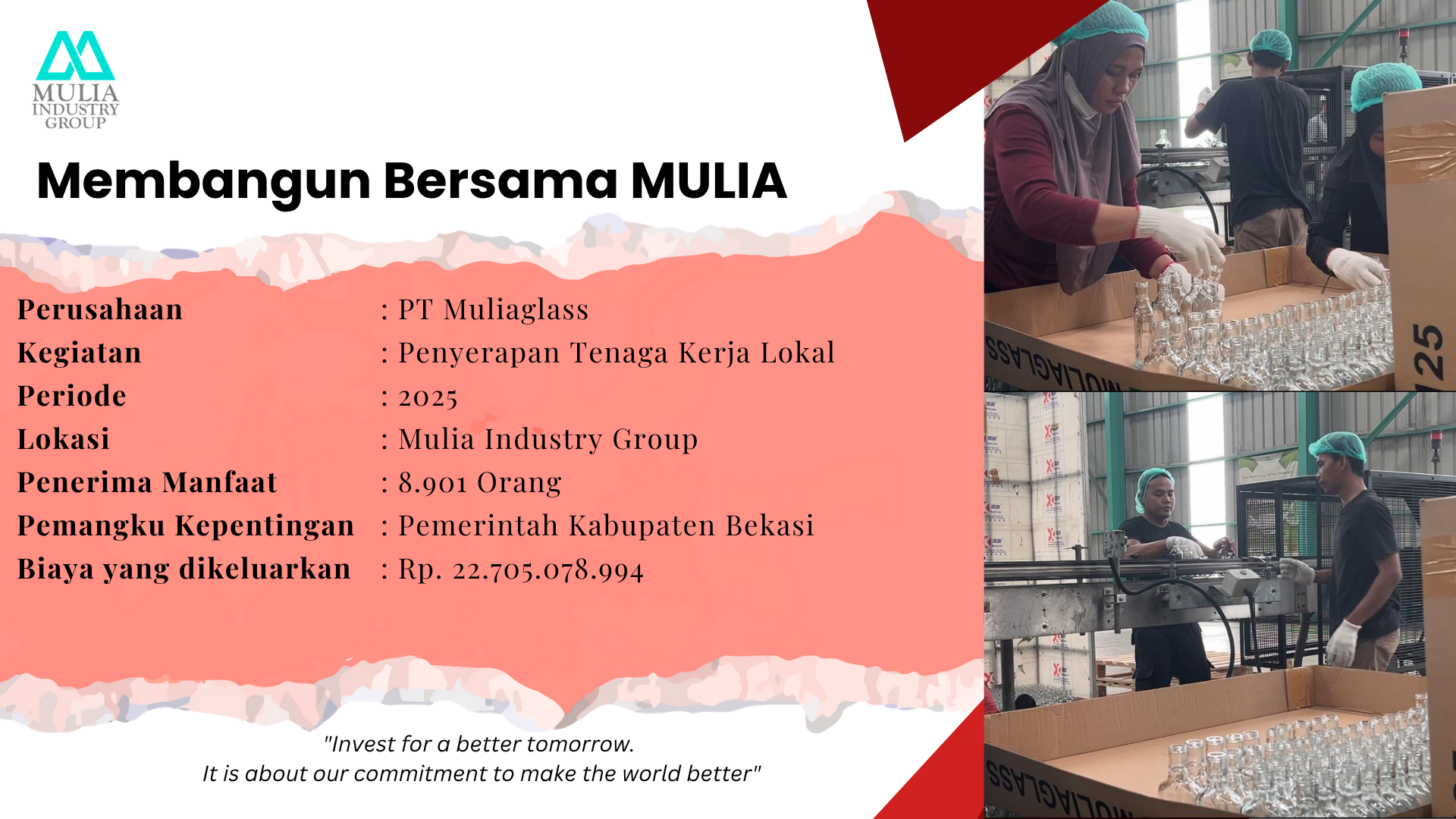 Membangun Bersama Mulia: Penyerapan tenaga lokal harian PT Muliaglass