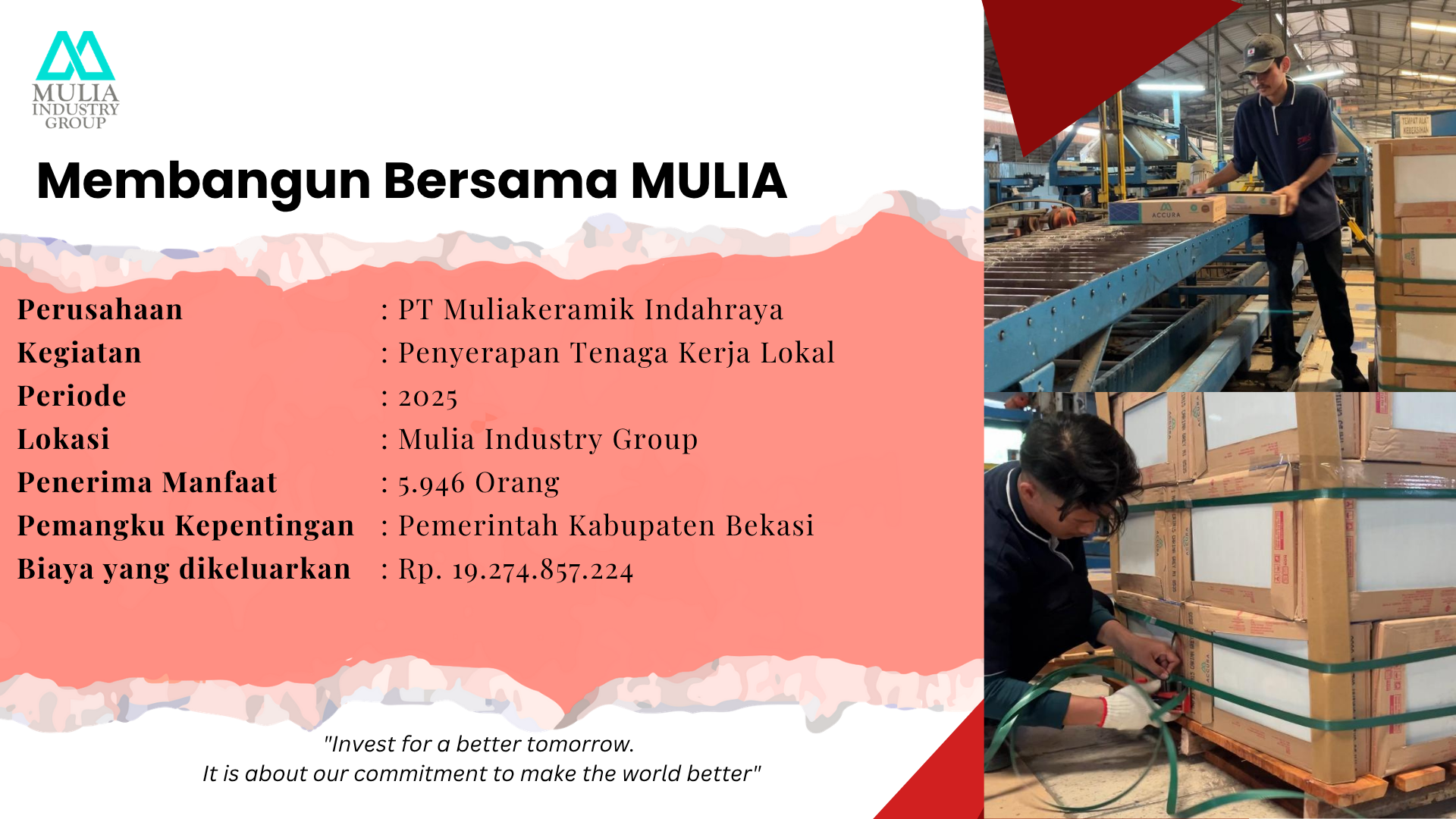 Membangun Bersama Mulia: Penyerapan tenaga lokal harian PT Muliakeramik Indahraya