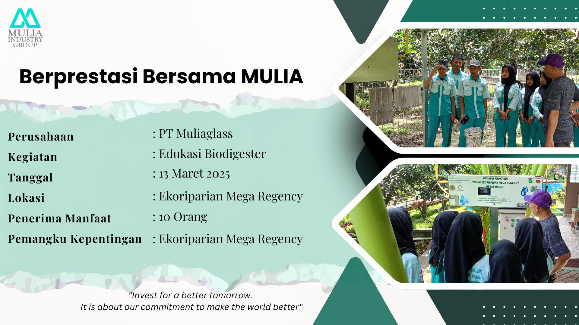 Berprestasi Bersama Mulia: Edukasi Biodigester
