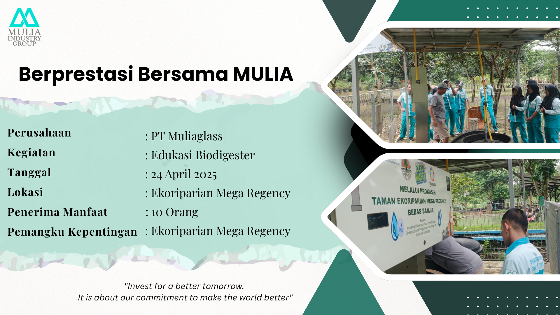 Berprestasi Bersama Mulia: Edukasi Biodigester