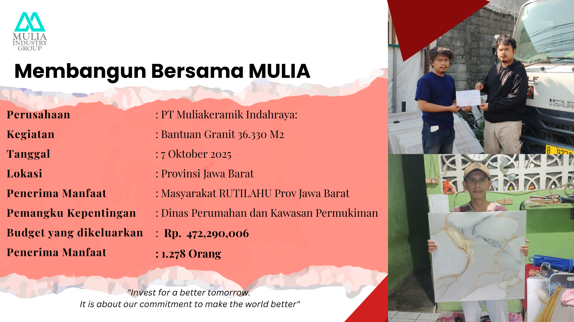 Membangun bersama mulia : Bantuan RUTILAHU