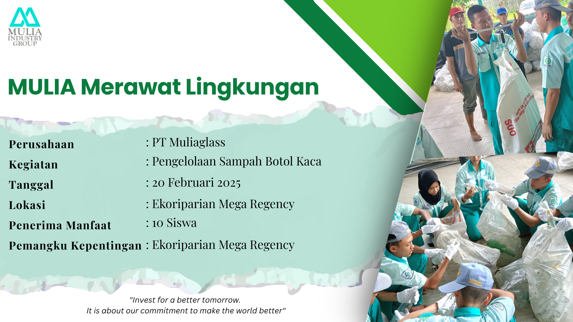 Berprestasi Bersama Mulia: Edukasi Pengelolaan cullet