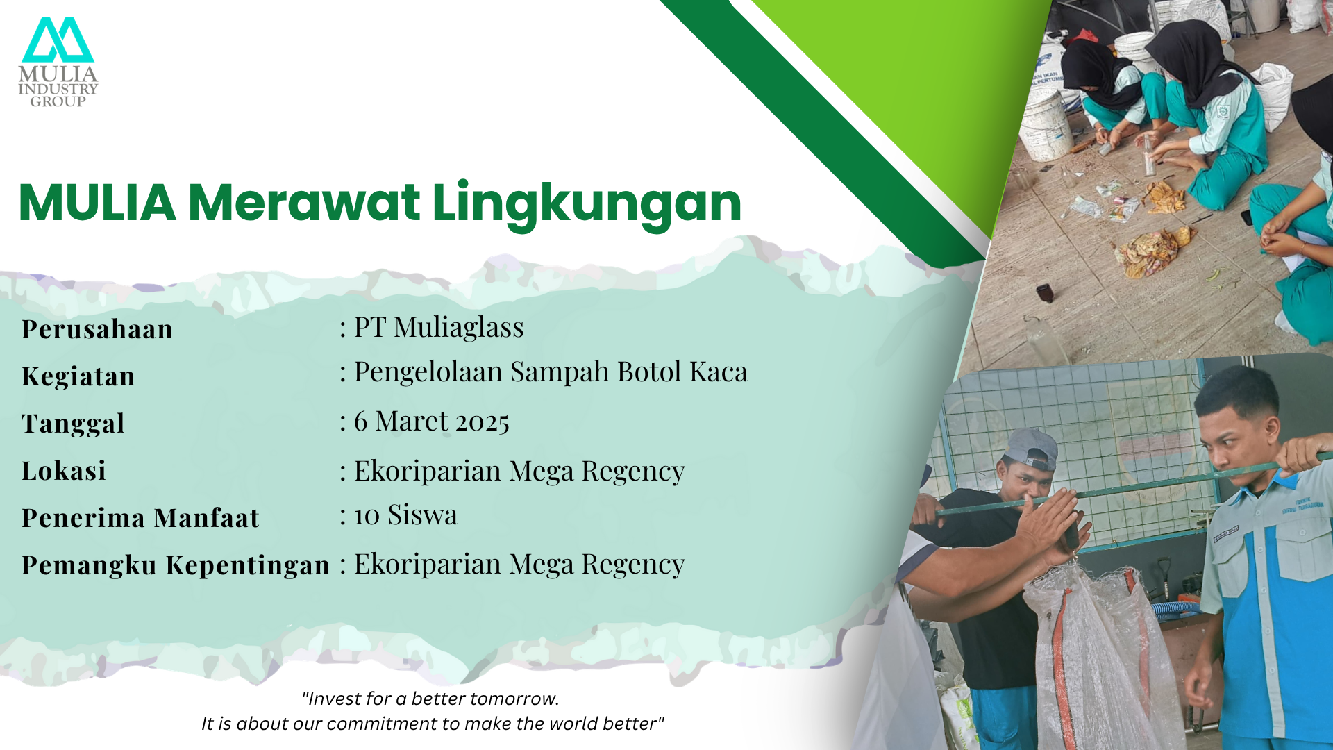 Berprestasi Bersama Mulia: Edukasi Pengelolaan cullet