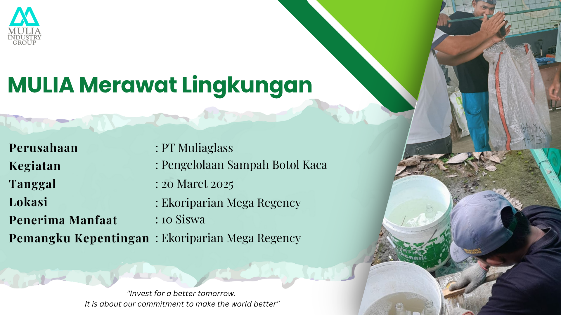 Berprestasi Bersama Mulia: Edukasi Pengelolaan cullet