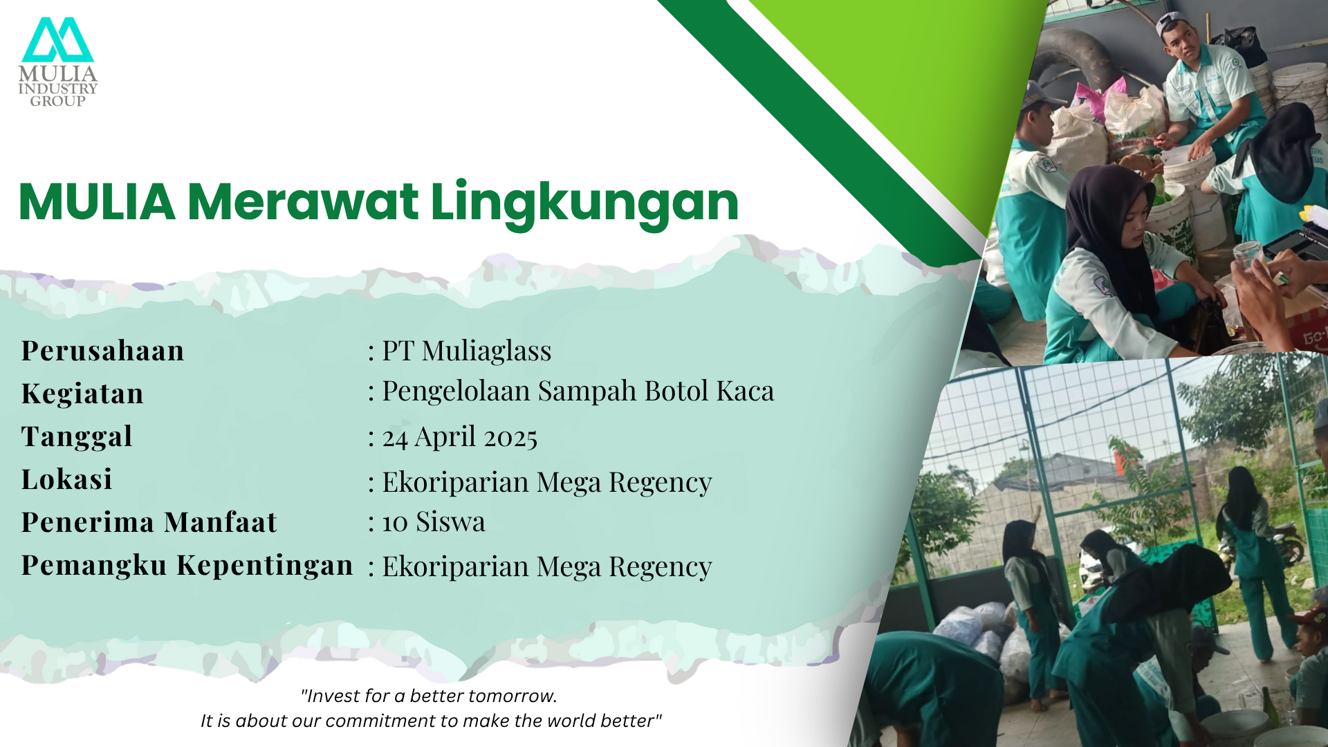 Berprestasi Bersama Mulia: Edukasi Pengelolaan cullet