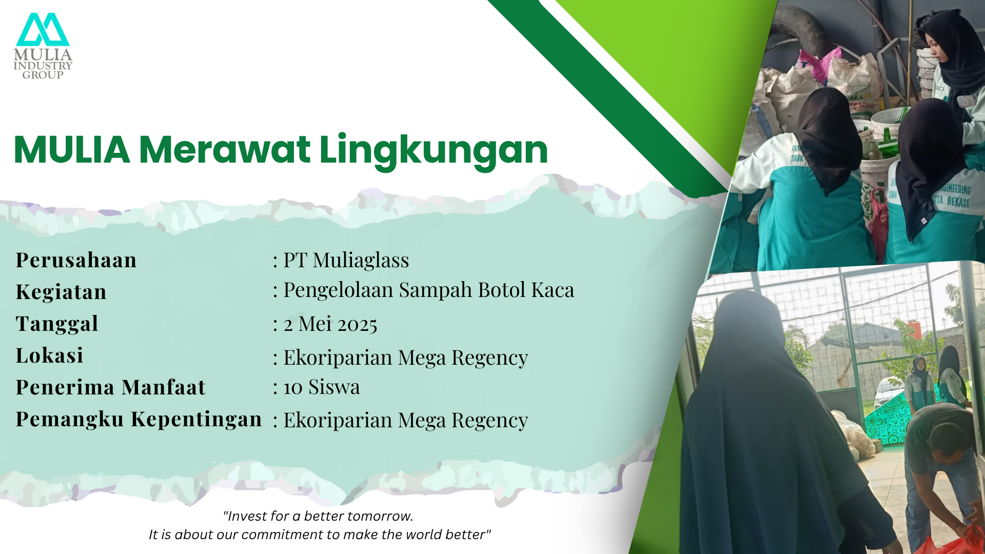 Berprestasi Bersama Mulia: Edukasi Pengelolaan cullet