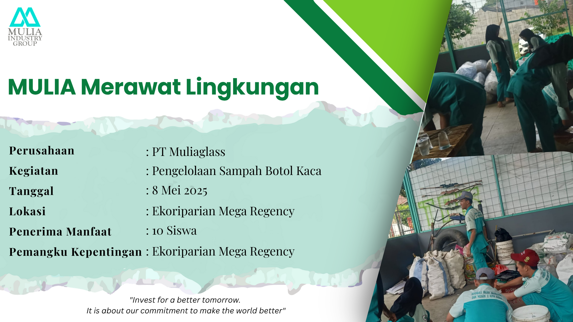 Berprestasi Bersama Mulia: Edukasi Pengelolaan cullet