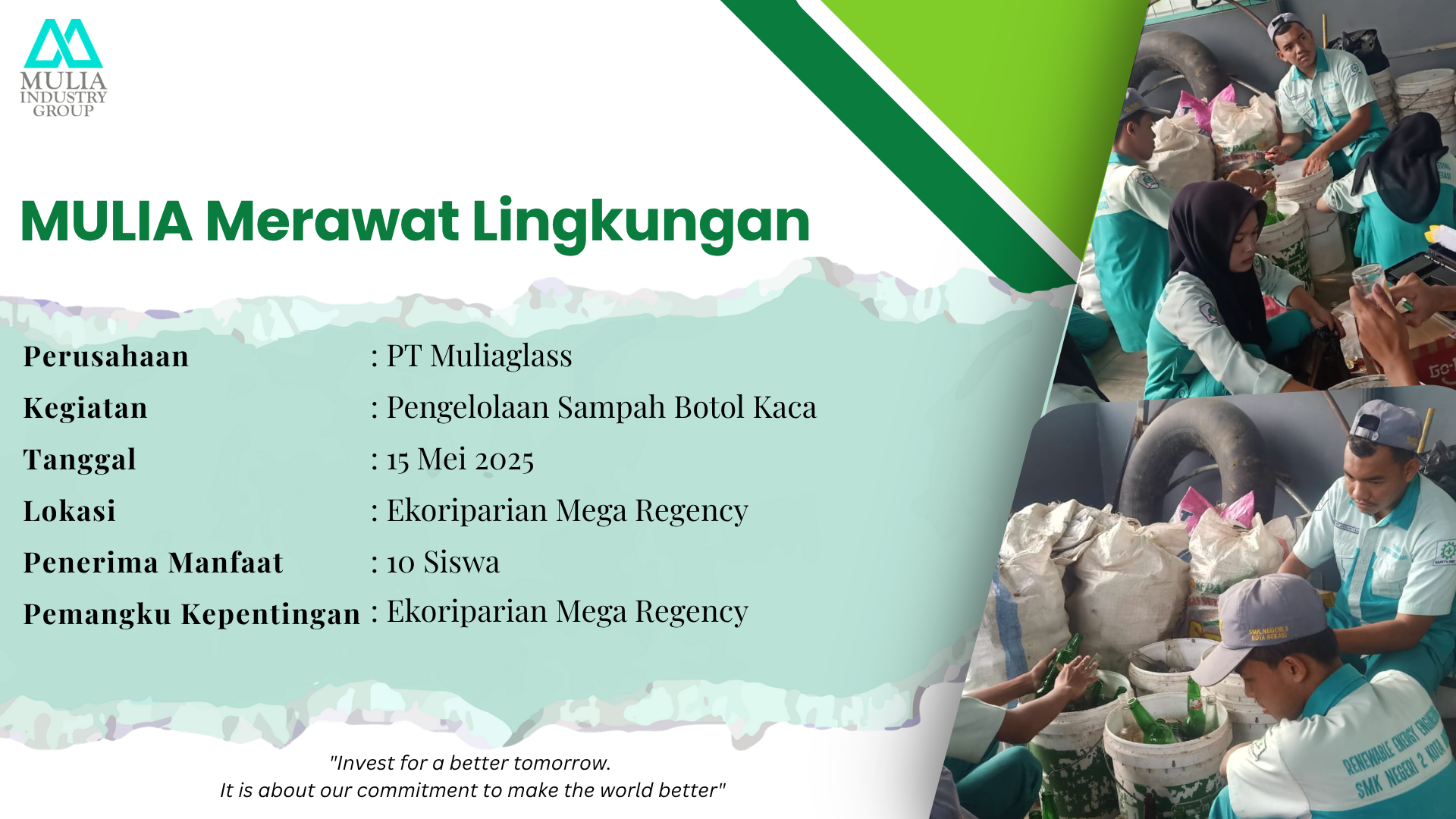 Berprestasi Bersama Mulia: Edukasi Pengelolaan cullet