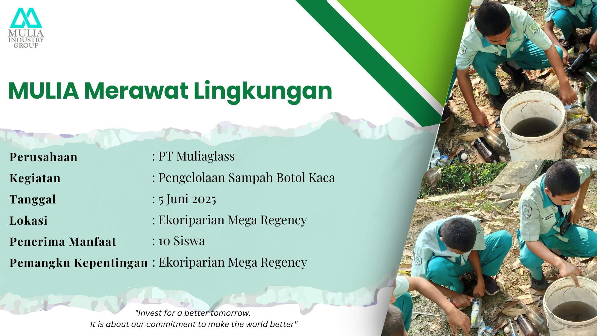 Berprestasi Bersama Mulia: Edukasi Pengelolaan cullet