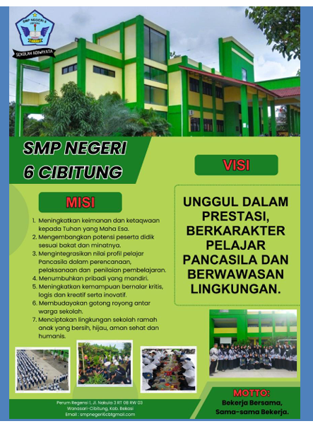 Pengadaan Greenhouse, Biopori, Alat Pencacah Sampah, Panel Surya, Wastafel, dan Perbaikan Deainase SMP NEGERI 6 CIBITUNG Desa Wanasari Kecamatan Cibitung 