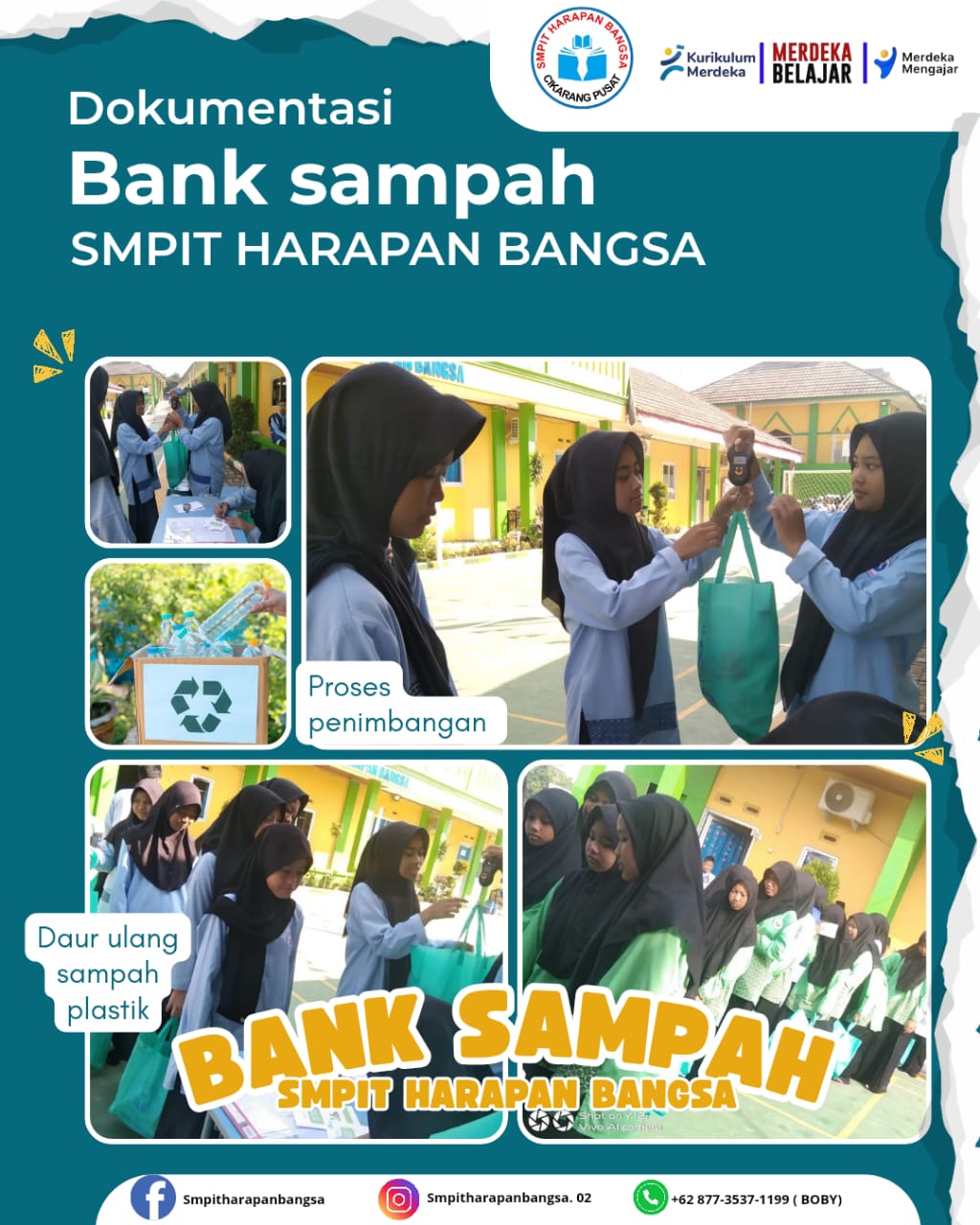 Pemberdayaan Bank Sampah Sekolah Harapan Bangsa Desa Hegarmukti Kecamatan Cikarang Pusat
