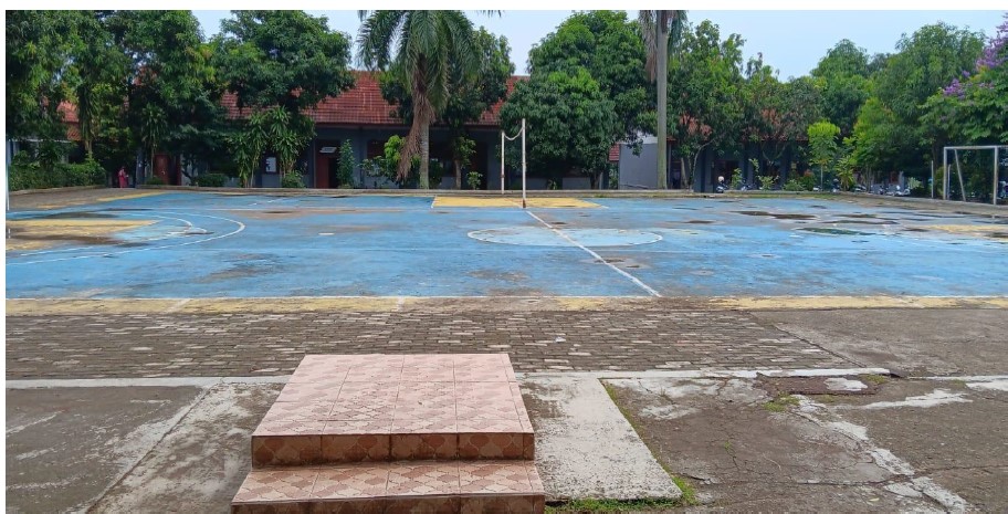 PENGECATAN LAPANGAN OLAHRAGA SMAN 1 BOJONGMANGU